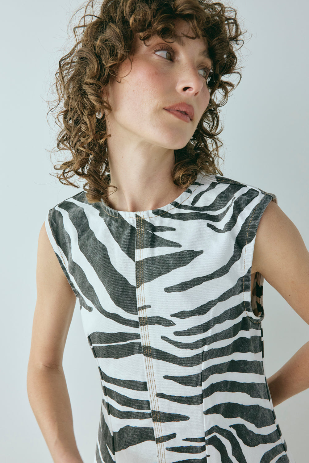 Lolita Denim Mini Dress Zebra