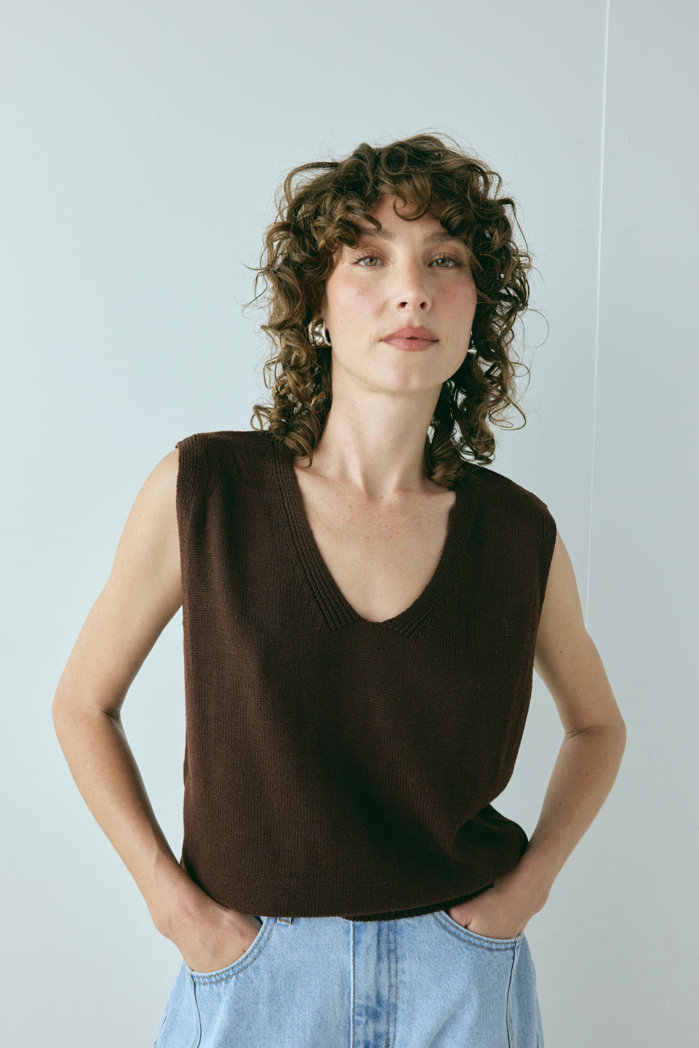 Hadley Knit Vest Chocolate