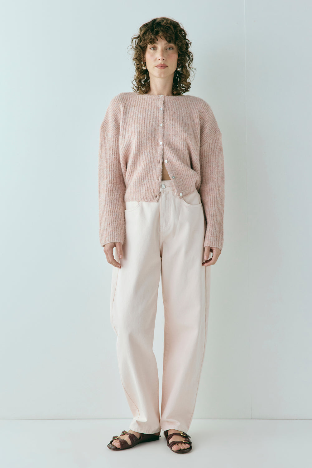 Sefa Knit Cardigan Baby Pink Marle