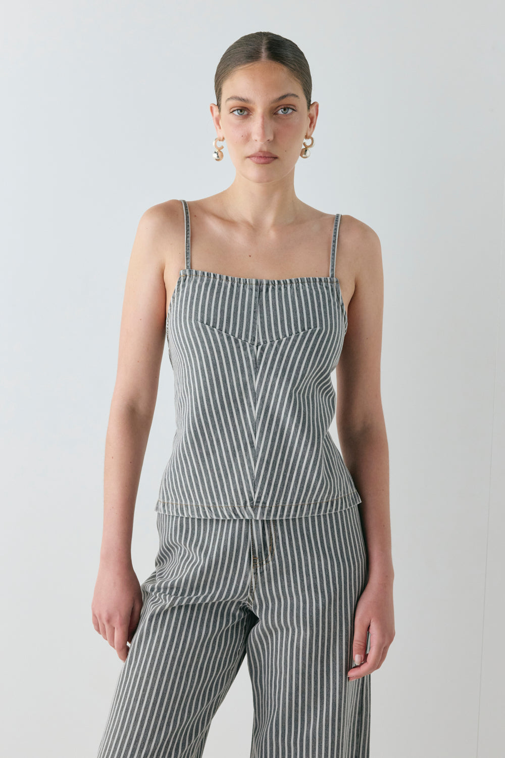 Tilda Denim Top Stripe