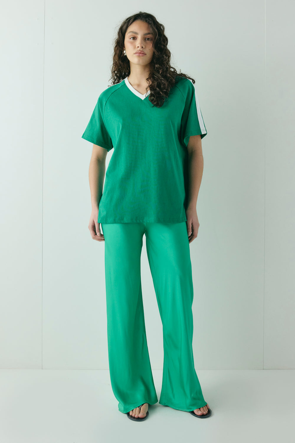 Rae Satin Pants Kelly Green