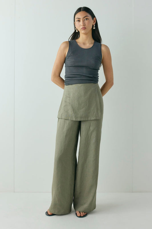 Musa Linen Pants Khaki
