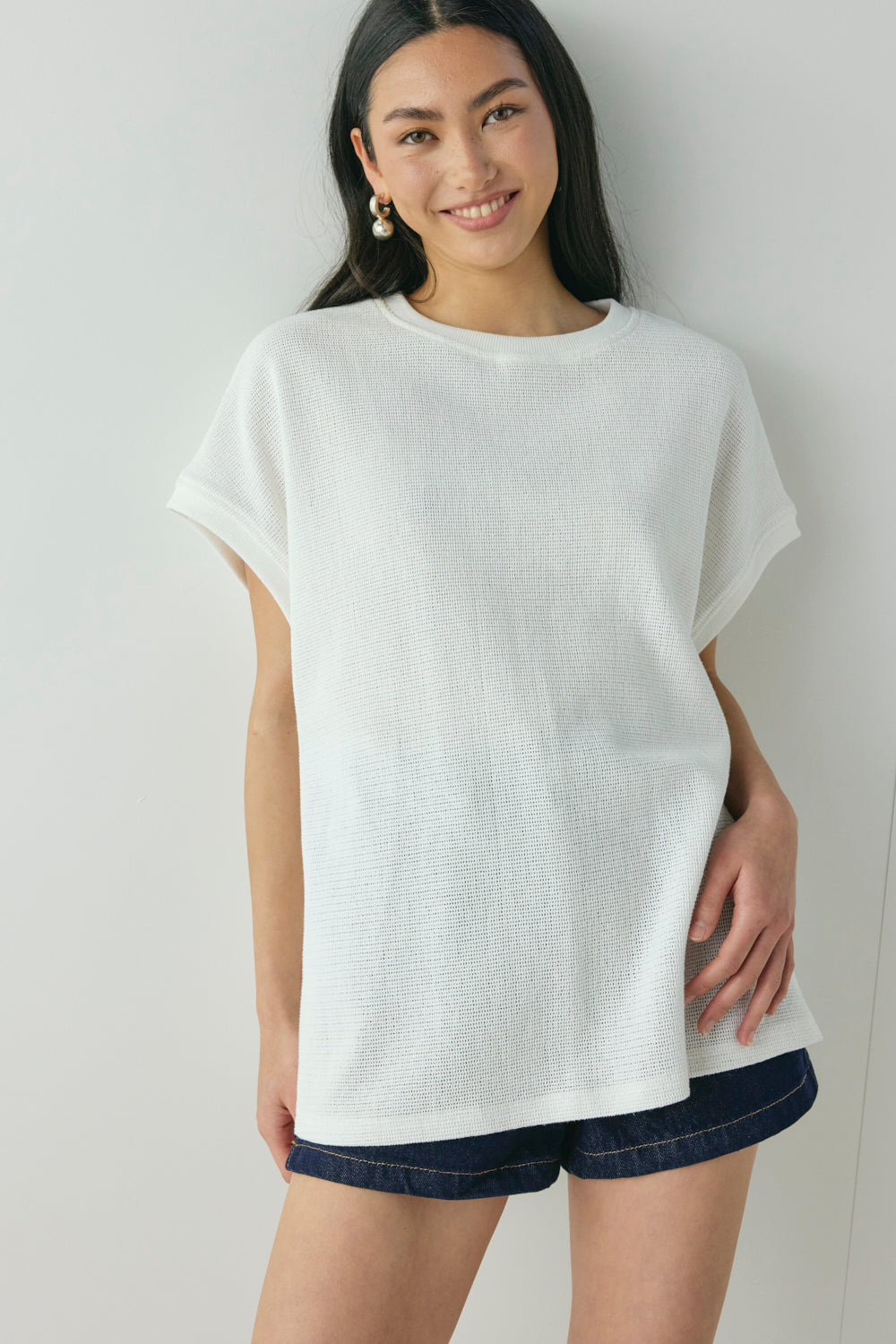 Lori Waffle Tank White