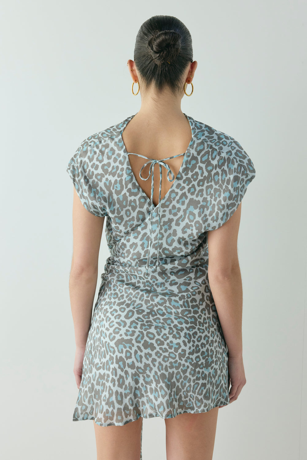 Nuri Mini Dress Blue Leopard