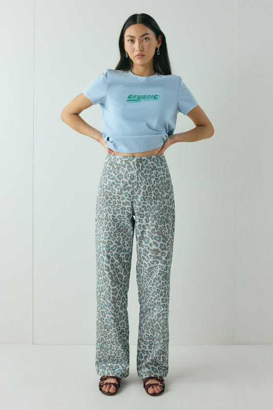 Rue Pants Blue Leopard