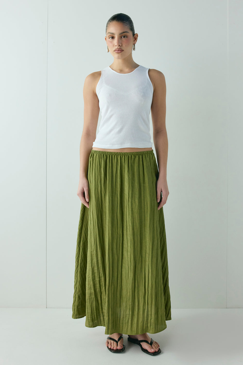Solara Midi Skirt Olive