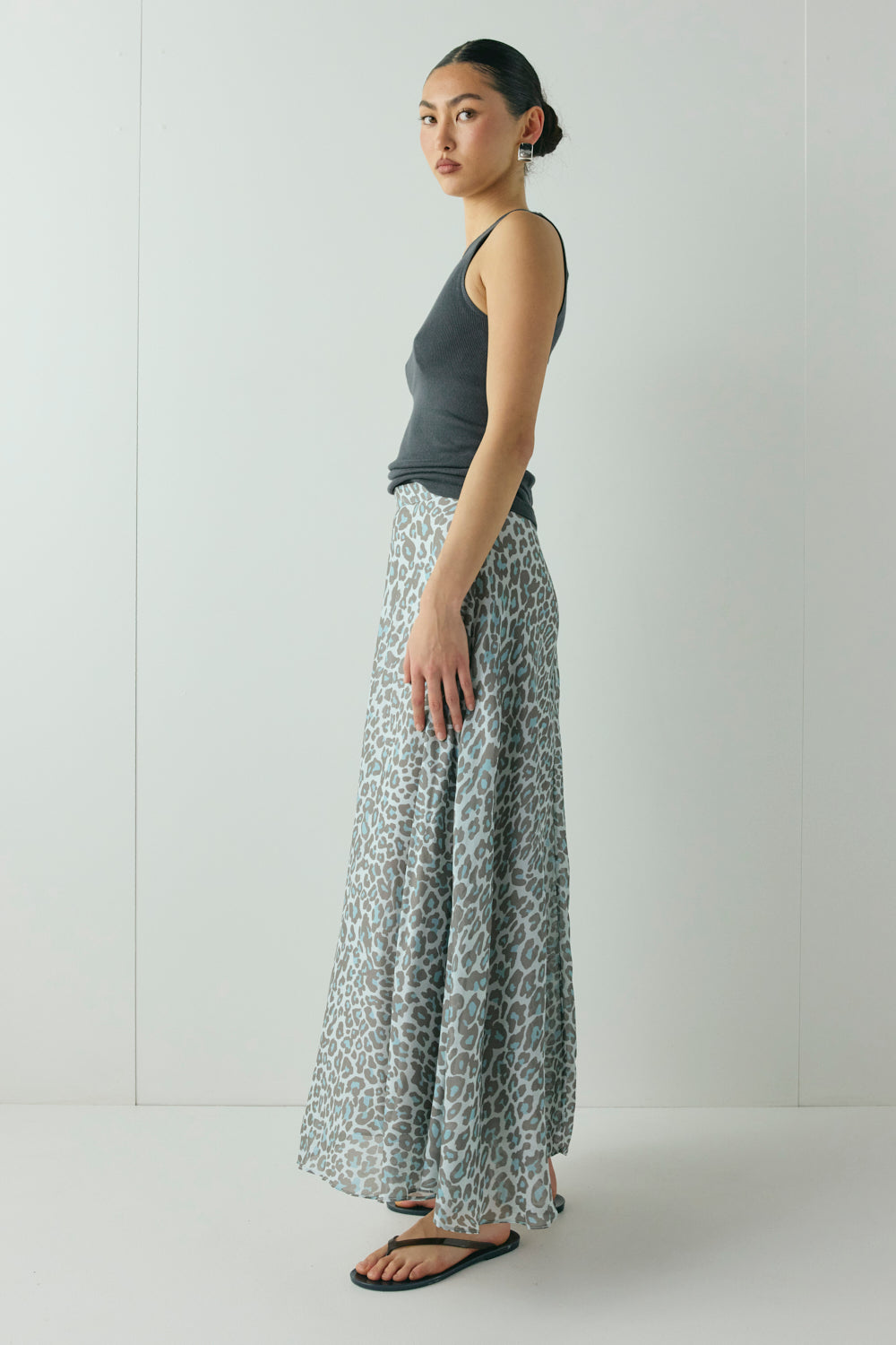 Penny Maxi Skirt Blue Leopard