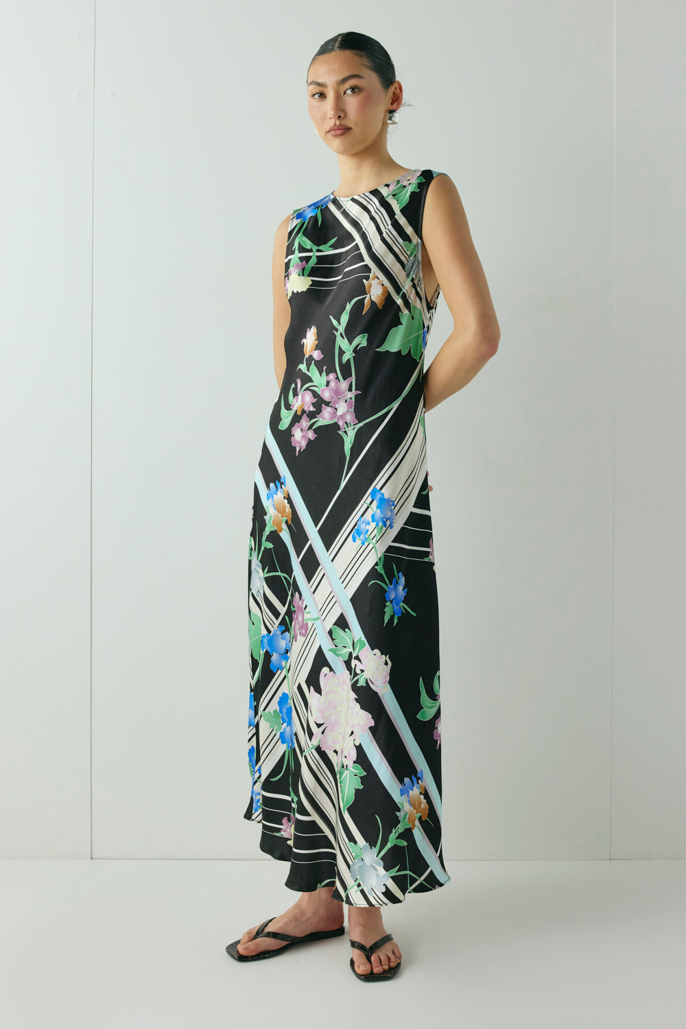Axelle Satin Midi Dress Zari