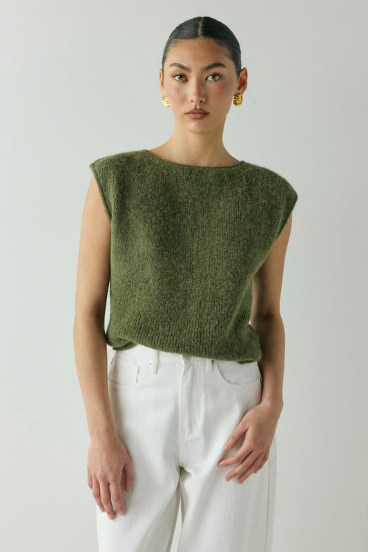 Greta Knit Top Olive