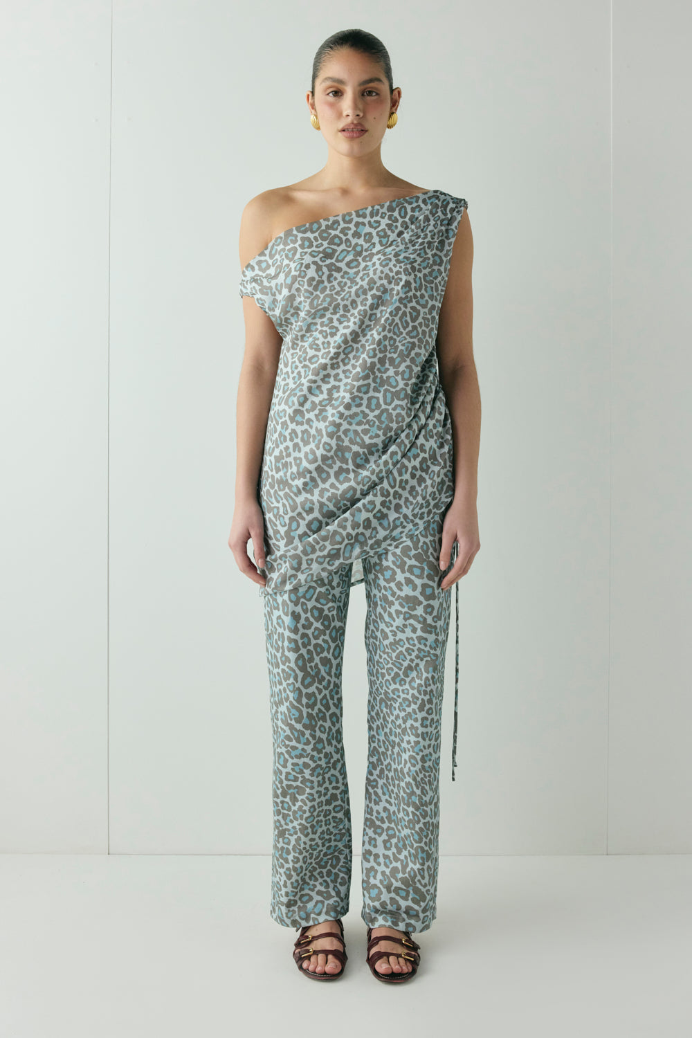 Rue Pants Blue Leopard