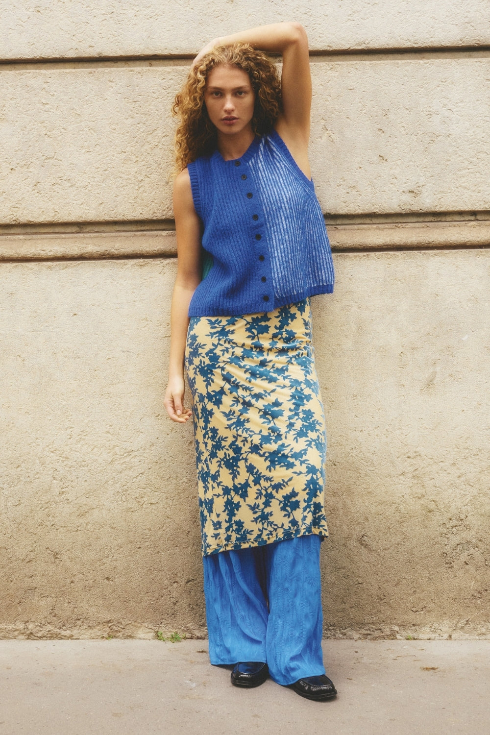 Bridgette Knit Vest Cobalt Splice
