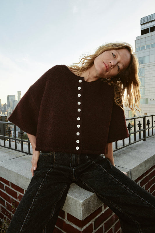 Hailey Knit Cardigan Wine