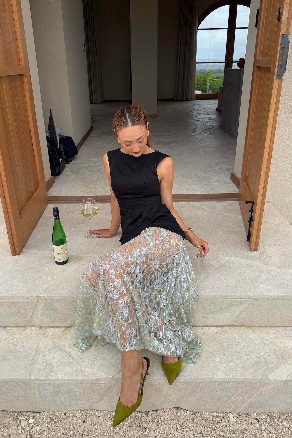 Robbie Sequin Maxi Dress Black