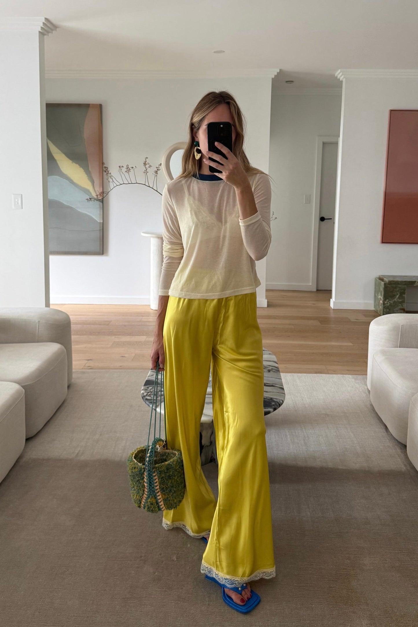 Josefin Satin Pants Citrus