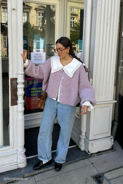 Elsie Knit Cardigan Lilac