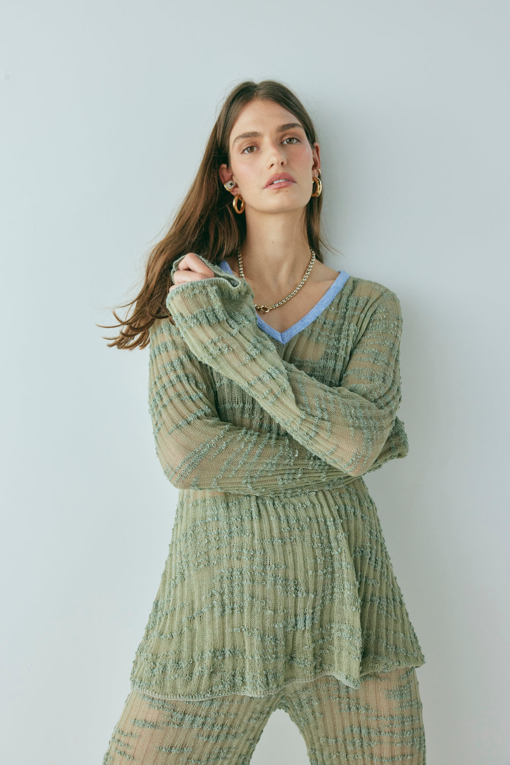 Crista Knit Top Khaki
