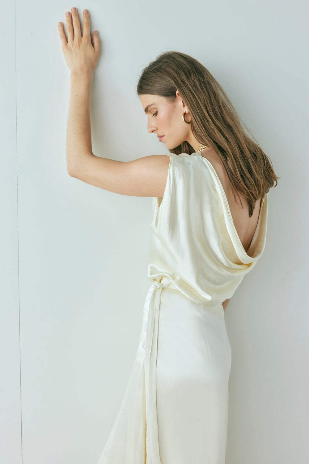 Emery Satin Top Cream
