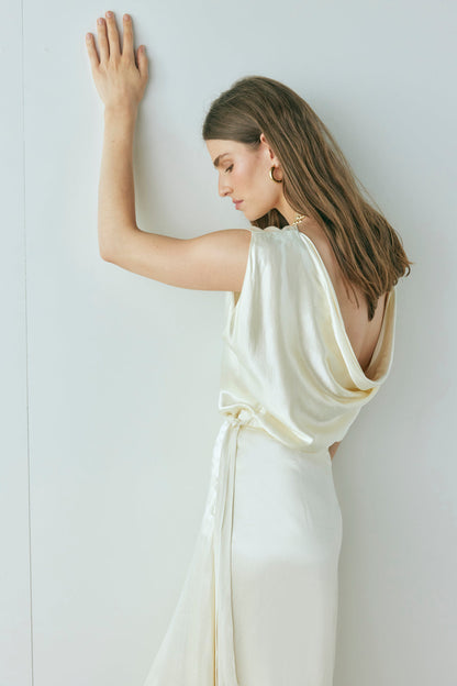 Emery Satin Top Cream