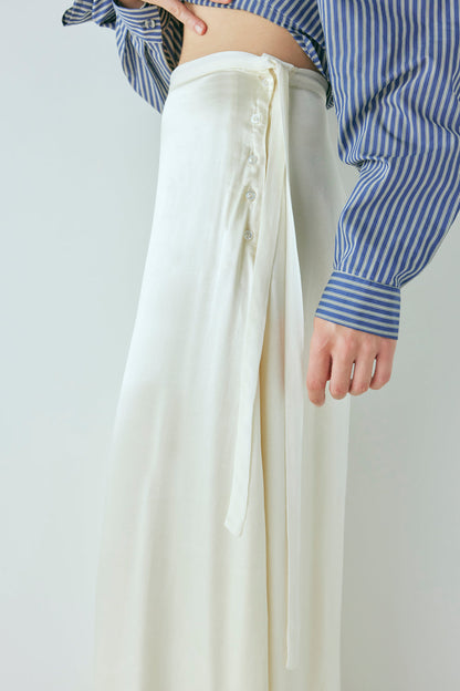Luel Satin Maxi Skirt Cream