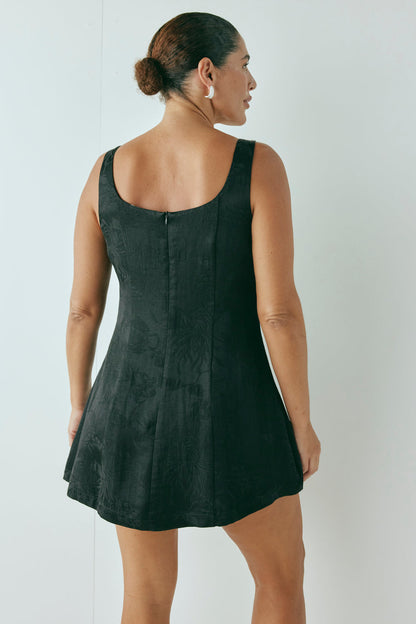 Shiloh Jacquard Mini Dress Black