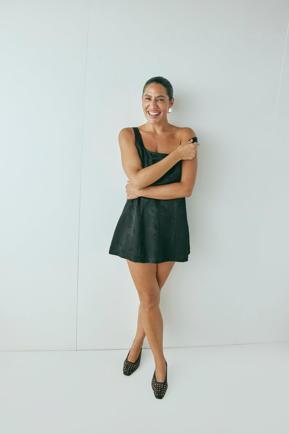 Shiloh Jacquard Mini Dress Black