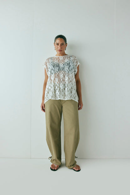 Devyn Sequin Top White