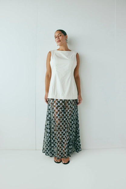 Robbie Sequin Maxi Dress Cream