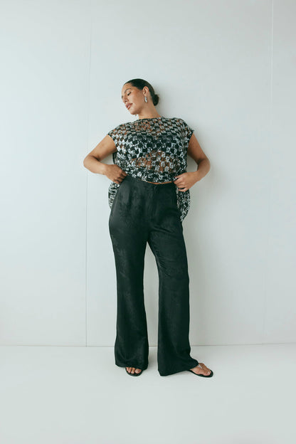 Matise Jacquard Flare Pants Black