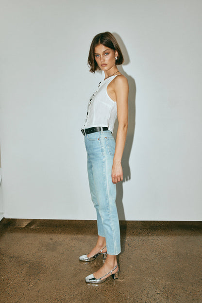 Rumi Linen Top White