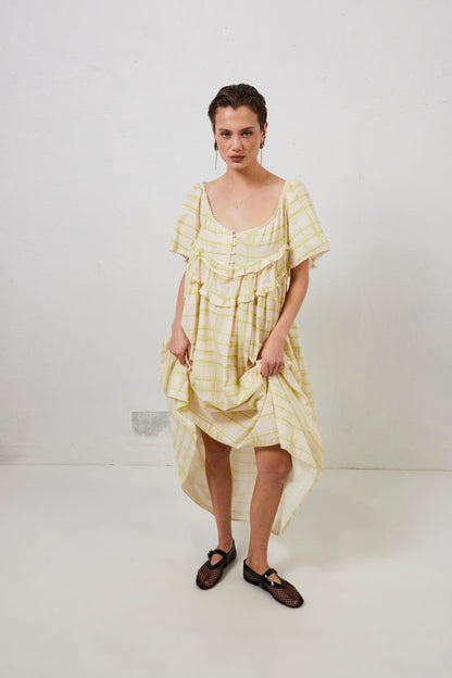 La Prairie Smock Midi Dress Check