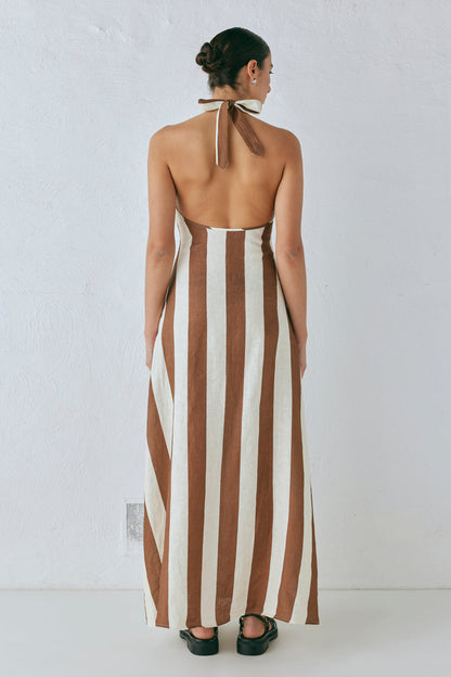 Polly Linen Maxi Dress Stripe