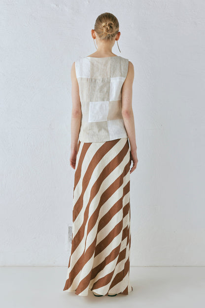 Sun Linen Maxi Skirt Stripe