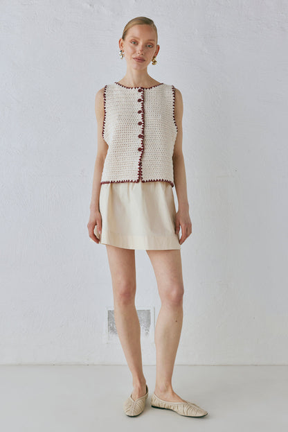 Stella Knit Vest Cream