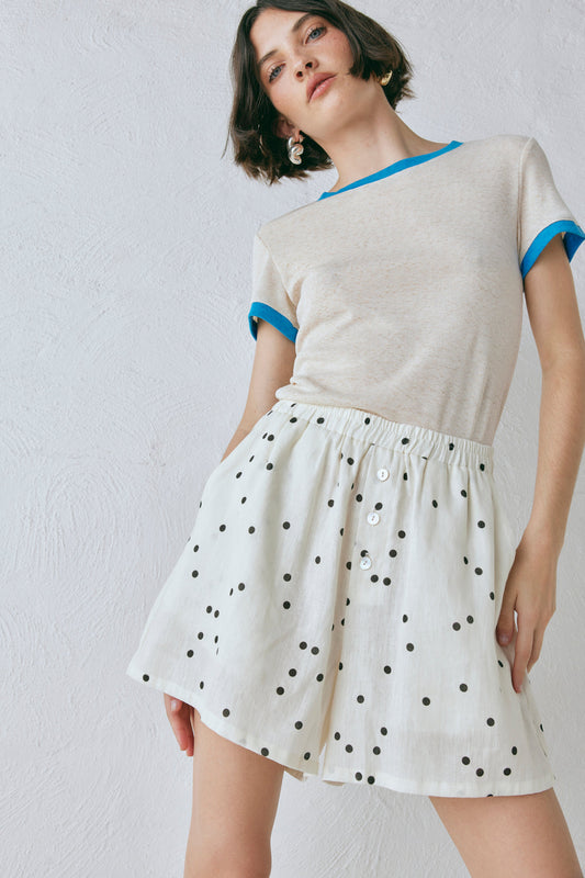 Eliza Linen Shorts Dot