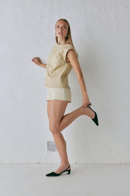 Inner Glow Knit Shorts Cream