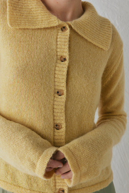 Avery Knit Cardigan Lemon