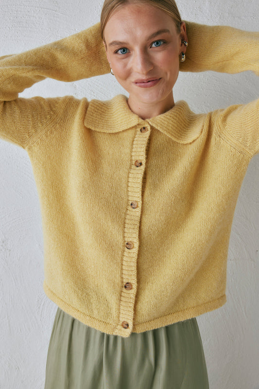 Avery Knit Cardigan Lemon