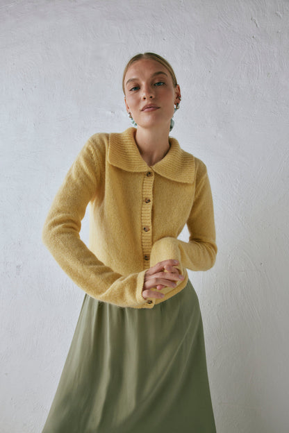 Avery Knit Cardigan Lemon