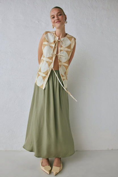 Solara Midi Skirt Sage