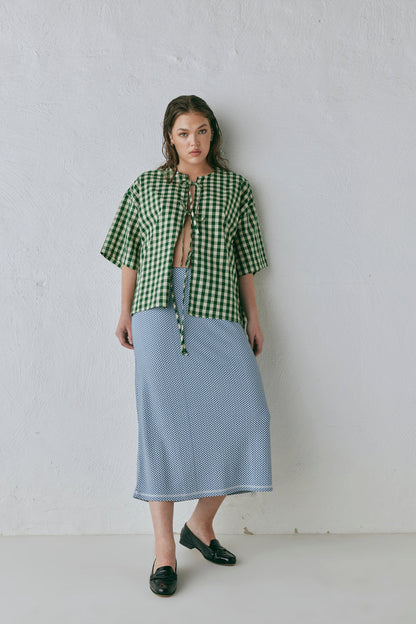 Naomi Smock Top Green Check