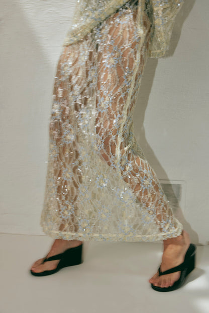 Devyn Sequin Midi Skirt Lace