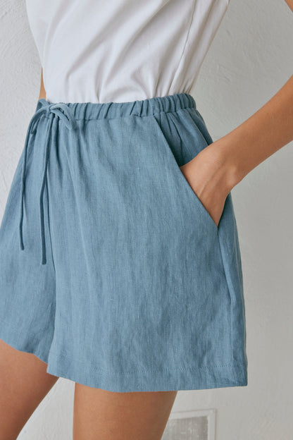 Annika Linen Shorts Lake