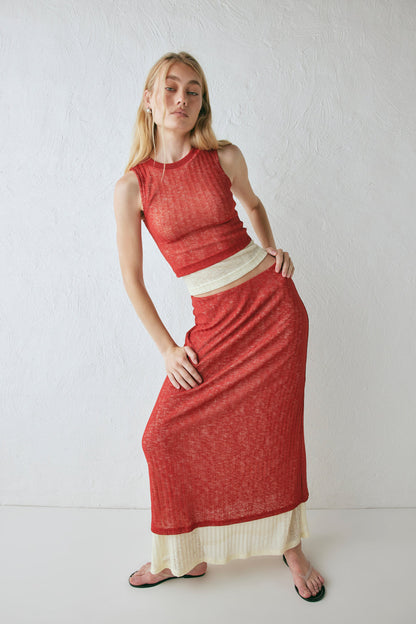 Jil Maxi Skirt Burnt Red