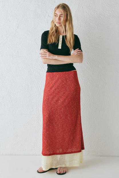 Jil Maxi Skirt Burnt Red