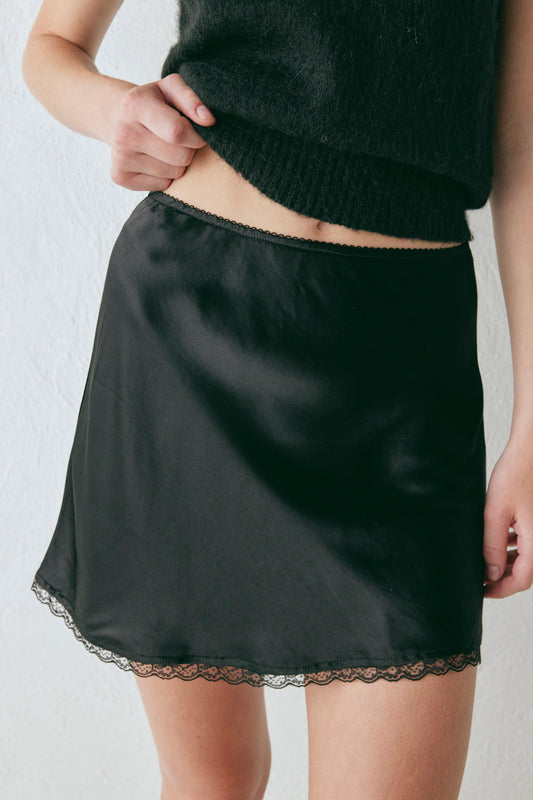 Vintage Lover Bias Cut Mini Skirt Black