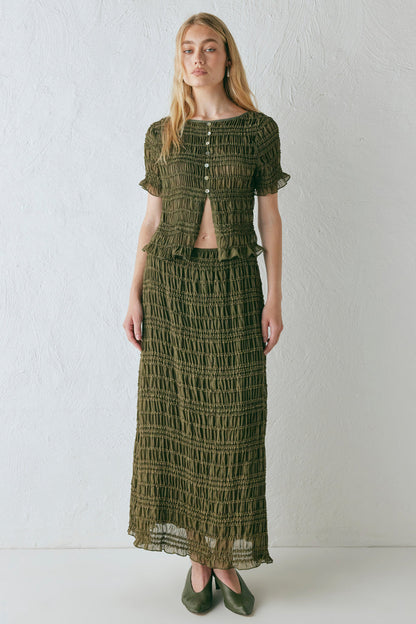 Mia Midi Skirt Khaki
