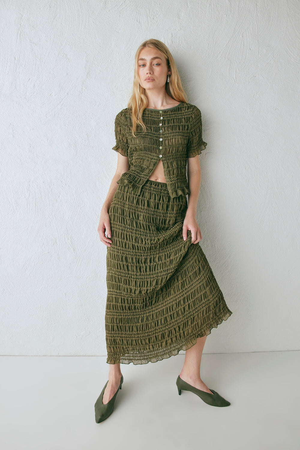 Mia Midi Skirt Khaki