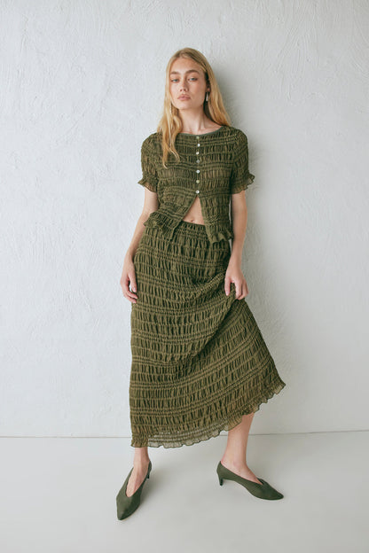 Mia Midi Skirt Khaki