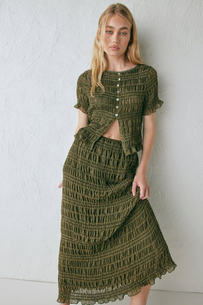 Mia Midi Skirt Khaki