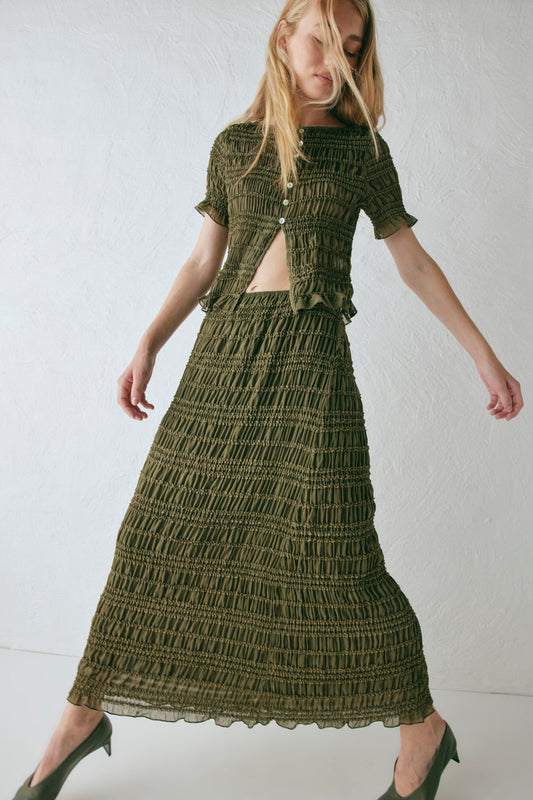 Mia Midi Skirt Khaki